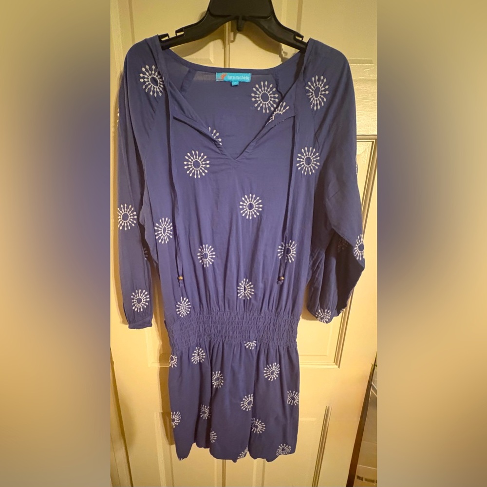 Blue Embroidered Women's coverup/dress